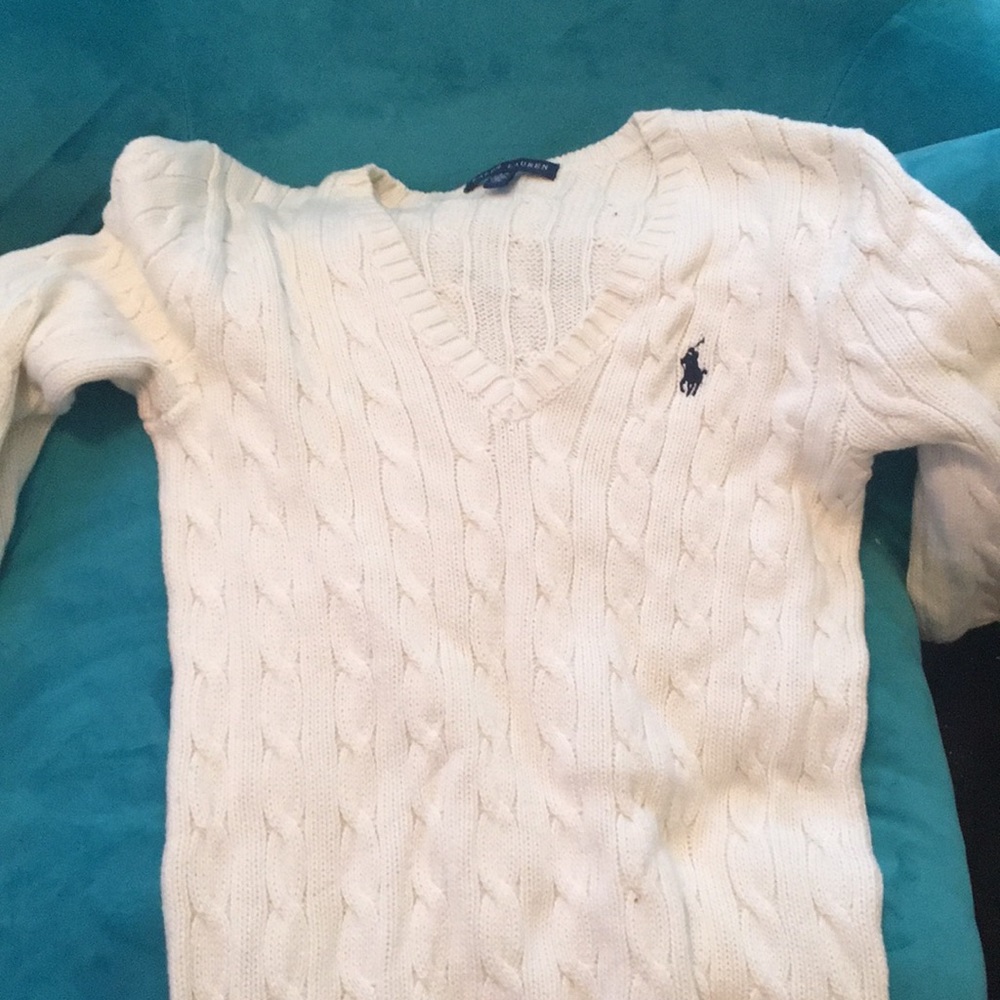 white polo sweater